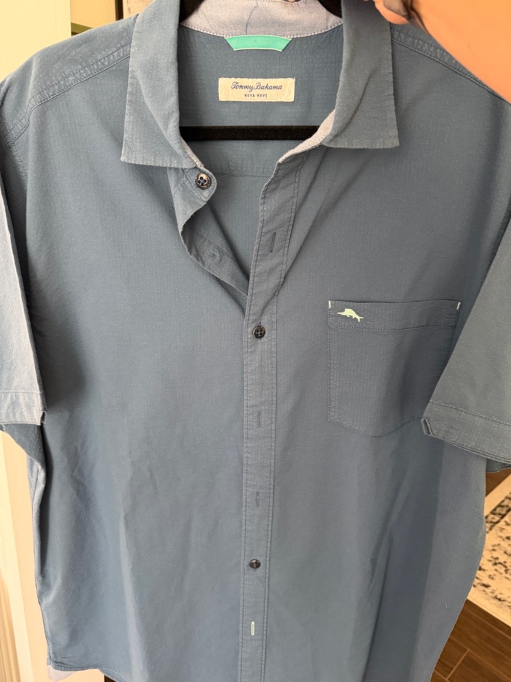 Tommy Bahama Short-Sleeve Button-Up Shirt — Dusty Blue